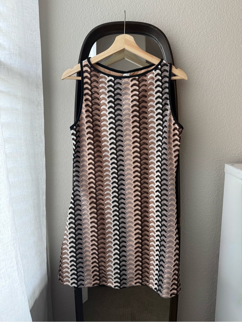 Gorglitter Crochet Chevron Mini Dress Boho Vacation